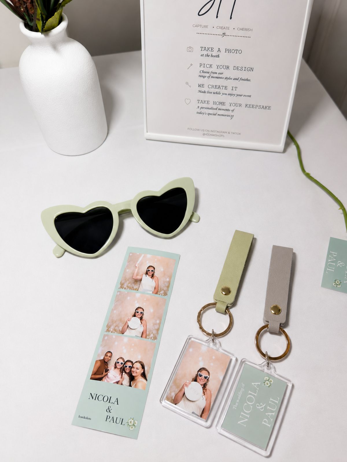Personalised print strip and keyrings from the Memento Station